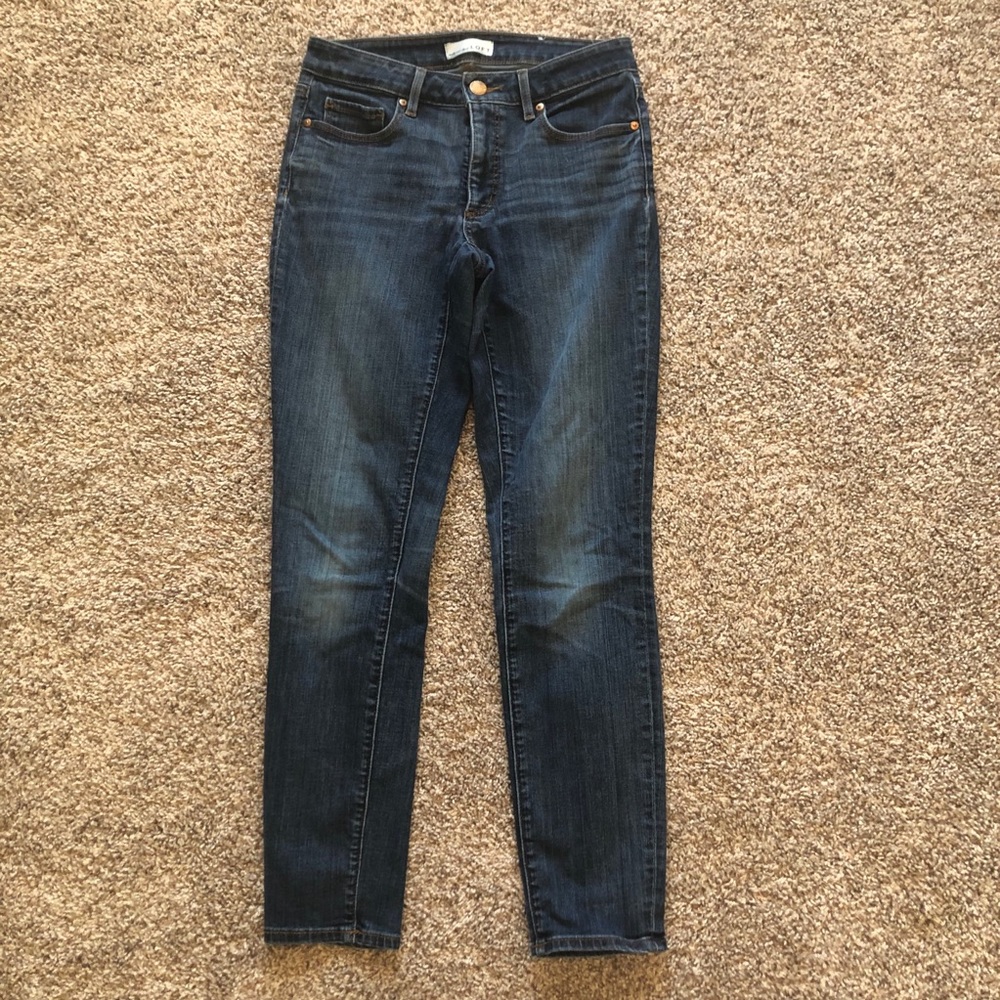 Loft Curvy Skinny Jeans in medium blue wash